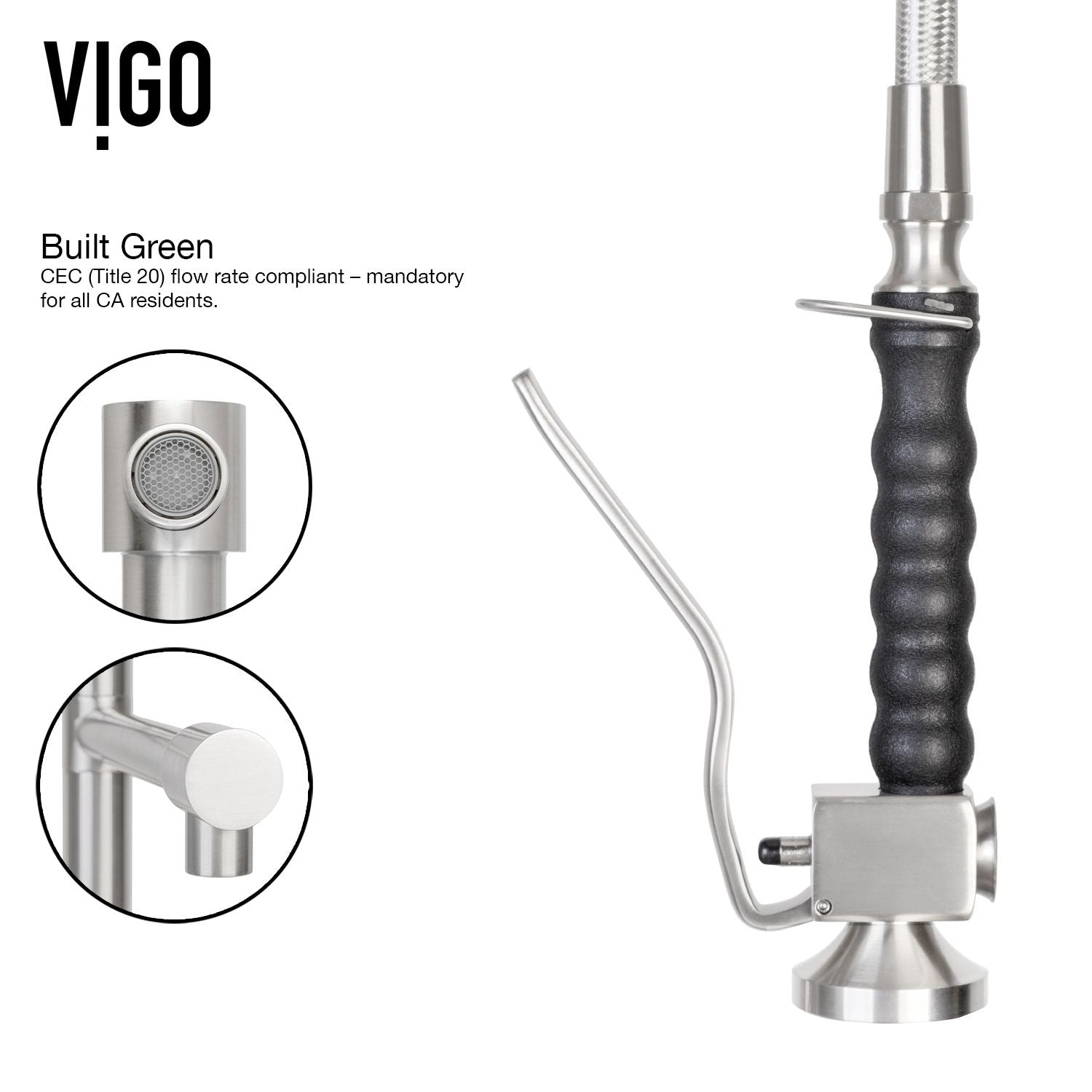 Zurich Single Handle Pull Down Spray Kitchen Faucet, Stainless Steel X6H6 - product image 3