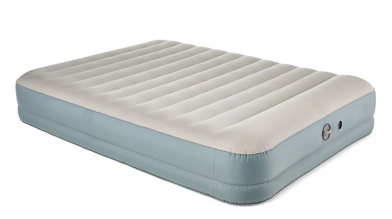 Double High Toughguard Inflatable Air Bed with Rechargeable Pump, Queen, Grey I4L3