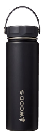Water Bottle, 22-oz, Stainless Steel, Leak-Proof, Black D3D8 - product image 1