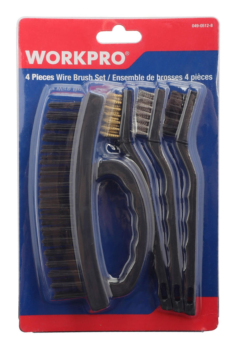 Carbon Steel Wire Cleaning Brush Set, Removes Paint, Rust & Dirt From Metal, 4-pc L4B7