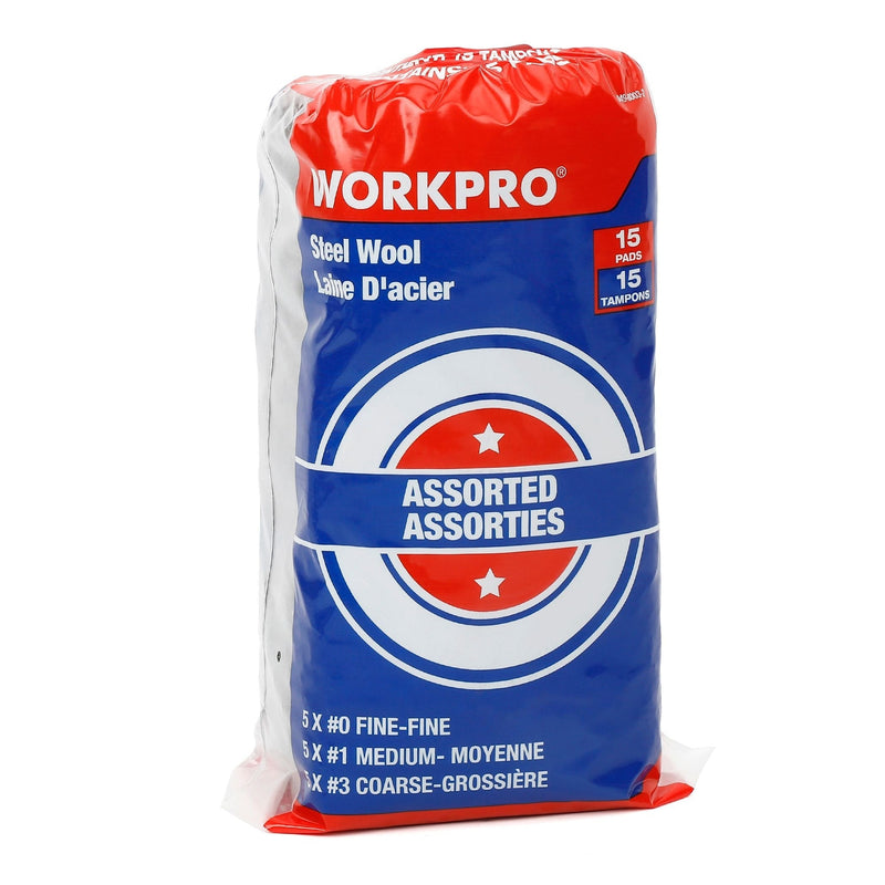 Steel Wool Pads For Multi-Surface Smoothing & Cleaning, Assorted Grade Pack, 15-pk F6G0