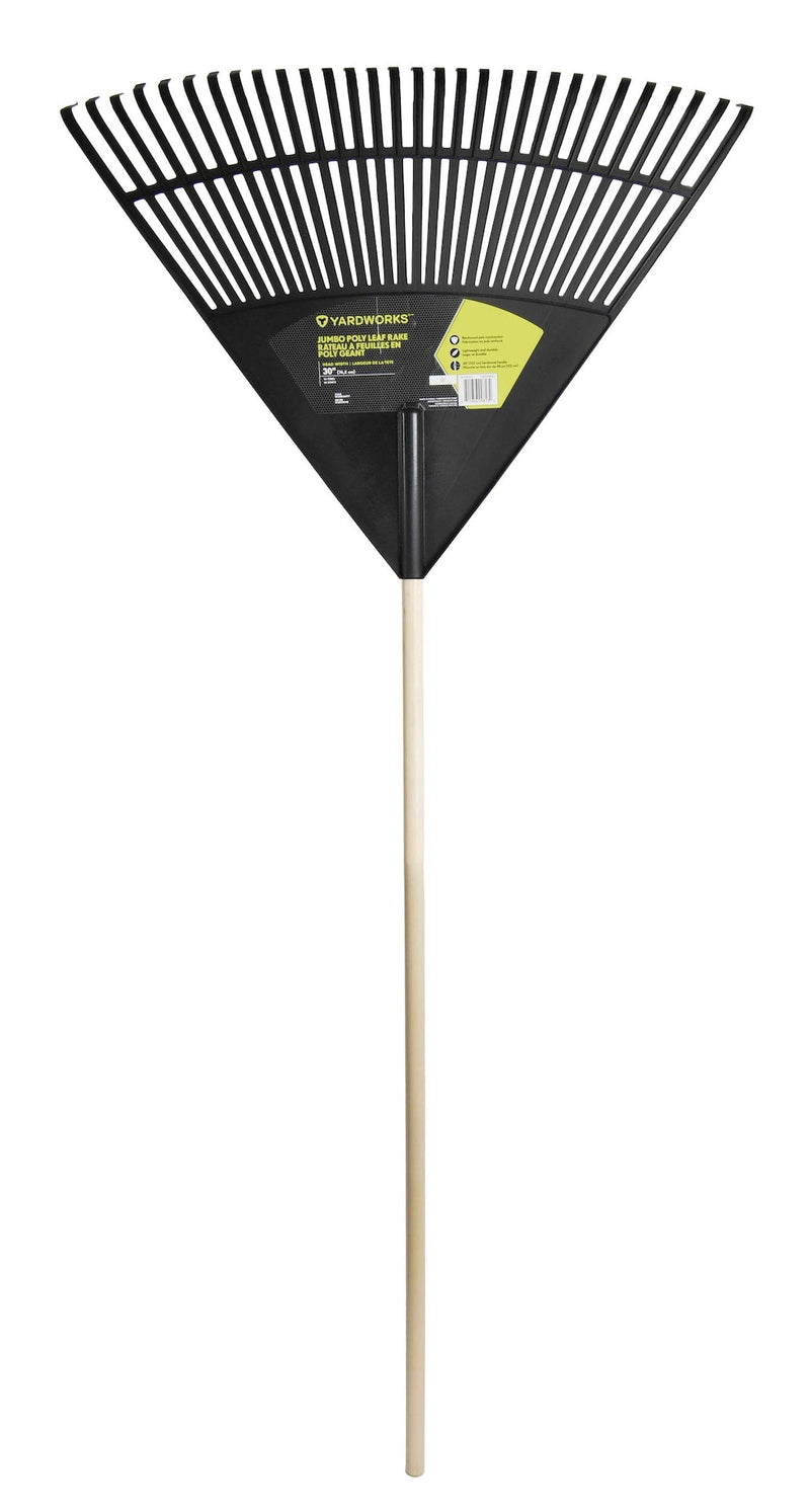30-Tine Jumbo Leaf Rake with Hardwood Shaft, 30-in X0Q1