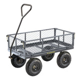 Steel Tray 4-Wheel Removable-Sides Mesh Yard/Garden Cart 600 lb V9N9 - product image 1