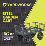 Steel Tray 4-Wheel Removable-Sides Mesh Yard/Garden Cart 600 lb V9N9 - product image 2