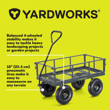 Steel Tray 4-Wheel Removable-Sides Mesh Yard/Garden Cart 600 lb V9N9 - product image 3